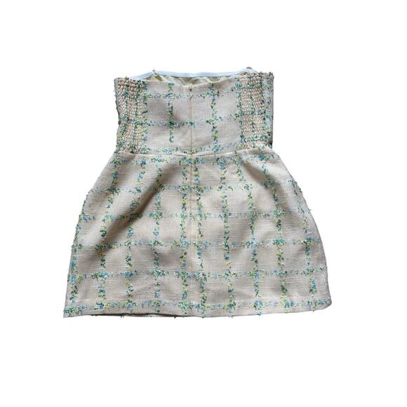 NWT Amanda Uprichard Bethany Tweed strapless yellow romper size extra large - Picture 8 of 11